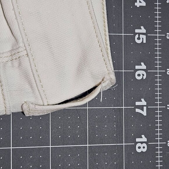 VTG American Eagle White Stretch Skinny Jeans Size 8 Button Fly Crop Ankle - Picture 4 of 16